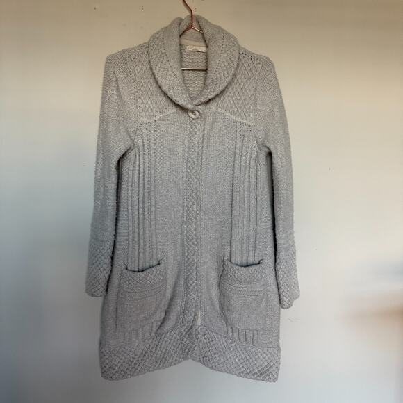Prana Elsin Sweater Cardigan Women S Gray Lagenlook Organic Cotton Minimalist - Picture 2 of 9